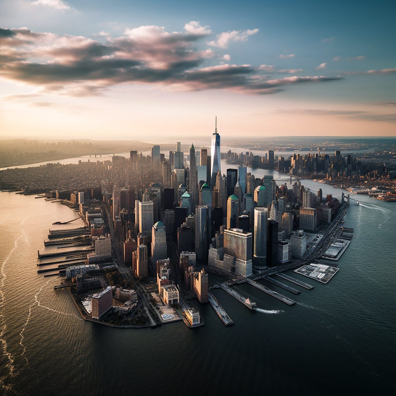 New Yorker Skyline aus der Helikopter Perspektive für das Employer Branding